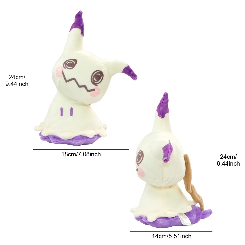 Mimikyu Plush Collectible Soft Toy - Cute Cartoon Stuffed Animal Gift Featuring Eevee, Espeon, and Glaceon
