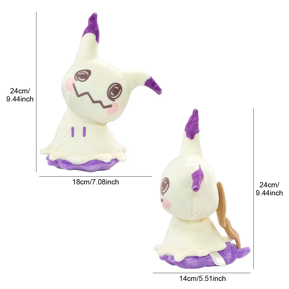 Mimikyu Plush Collectible Soft Toy - Cute Cartoon Stuffed Animal Gift Featuring Eevee, Espeon, and Glaceon