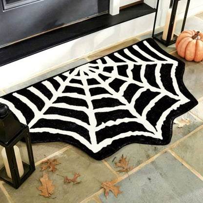 Halloween-Themed Bat-Shaped Non-Slip Bathroom Rug - Black Indoor Floor Mat for Living Room Decor