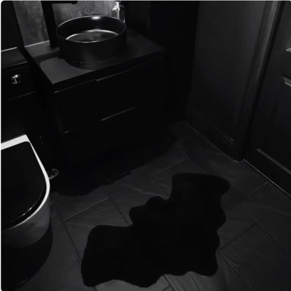 Halloween-Themed Bat-Shaped Non-Slip Bathroom Rug - Black Indoor Floor Mat for Living Room Decor