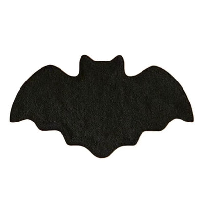 Halloween-Themed Bat-Shaped Non-Slip Bathroom Rug - Black Indoor Floor Mat for Living Room Decor